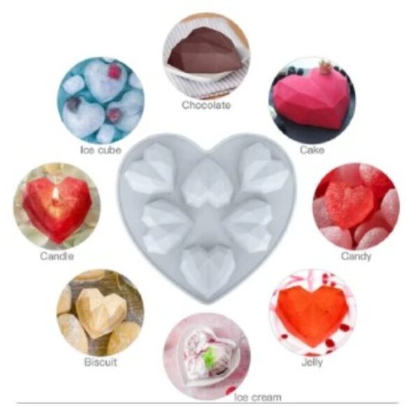 3D MOLDS, SILICONE REUSABLE HEART & LETTER  GRAY - Picture 10 of 14